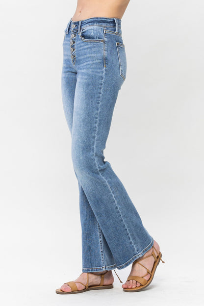 Judy Blues Vintage Button Fly Bootcut Jeans