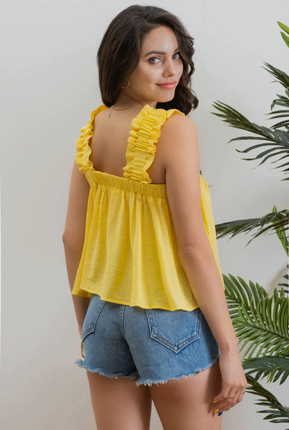 Ruffle Sleeveless Top