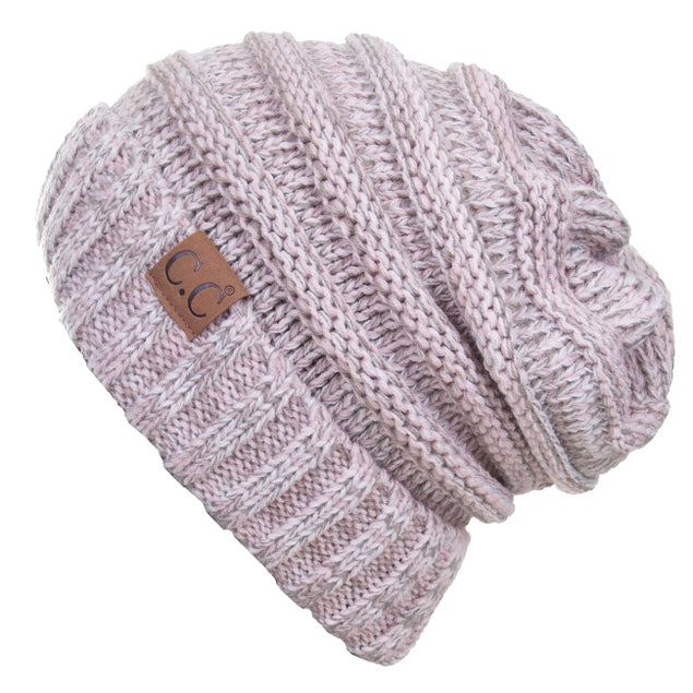 CC Tri-Color Slouchy Knit Beanie