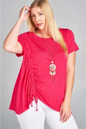 Curvy Side Ruching Jersey Top