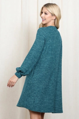 Puff Sleave Sweater Dress