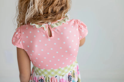 Floral Gingham Ruffle Dress