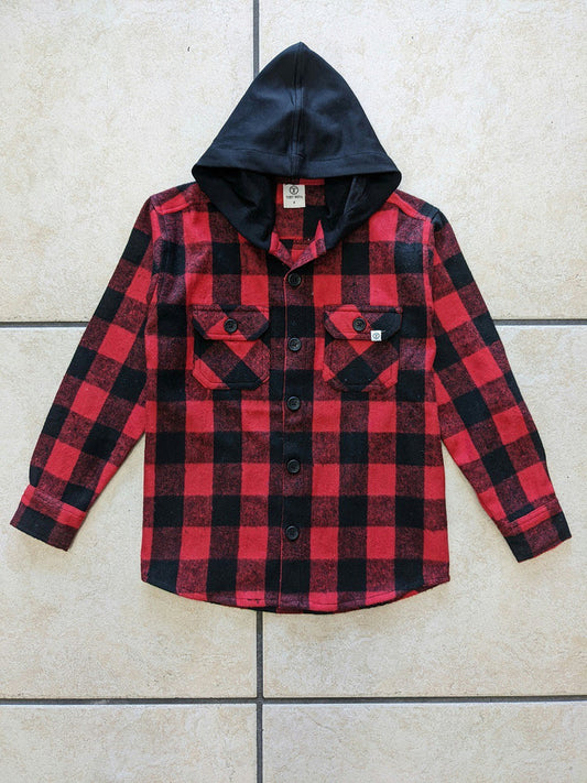 Buffalo Plaid Hooded Shacket