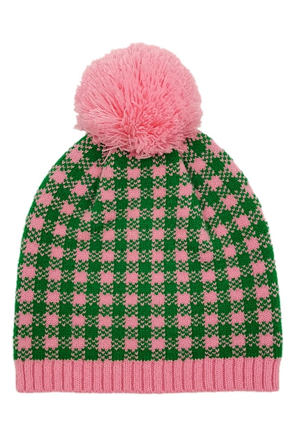 CC Checkered Pom Beanie