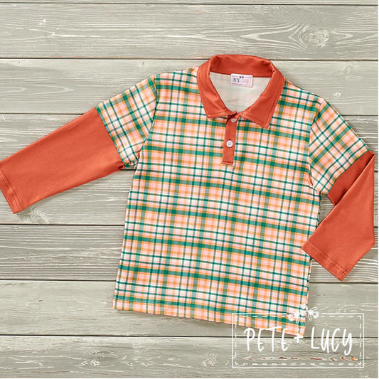 Boy's Plaid Fall Top