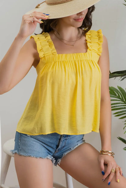 Ruffle Sleeveless Top