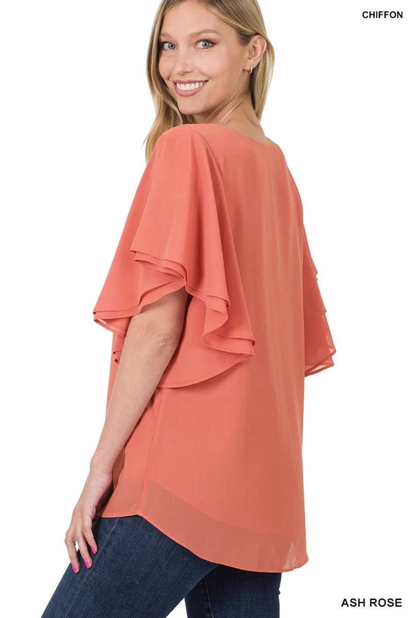 Double Layer Chiffon Top