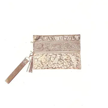 Rose Gold Leopard Sequin Versi Bag