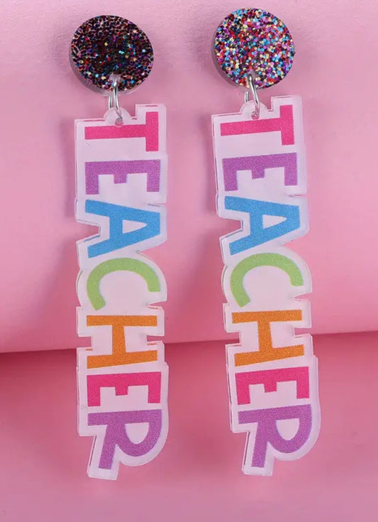 Colorful Teacher Dangle Earrings