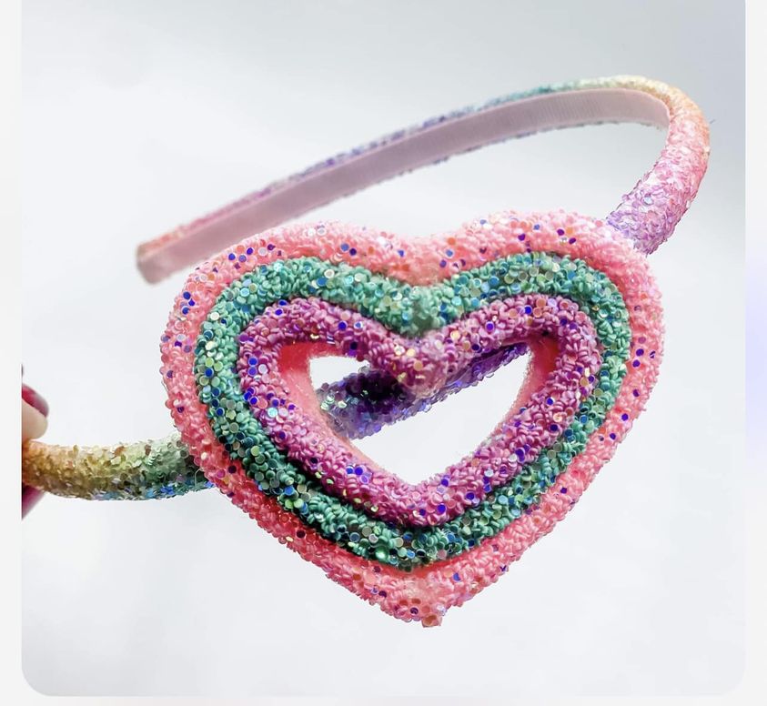 Rainbow Heart Headbands