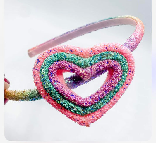 Rainbow Heart Headbands