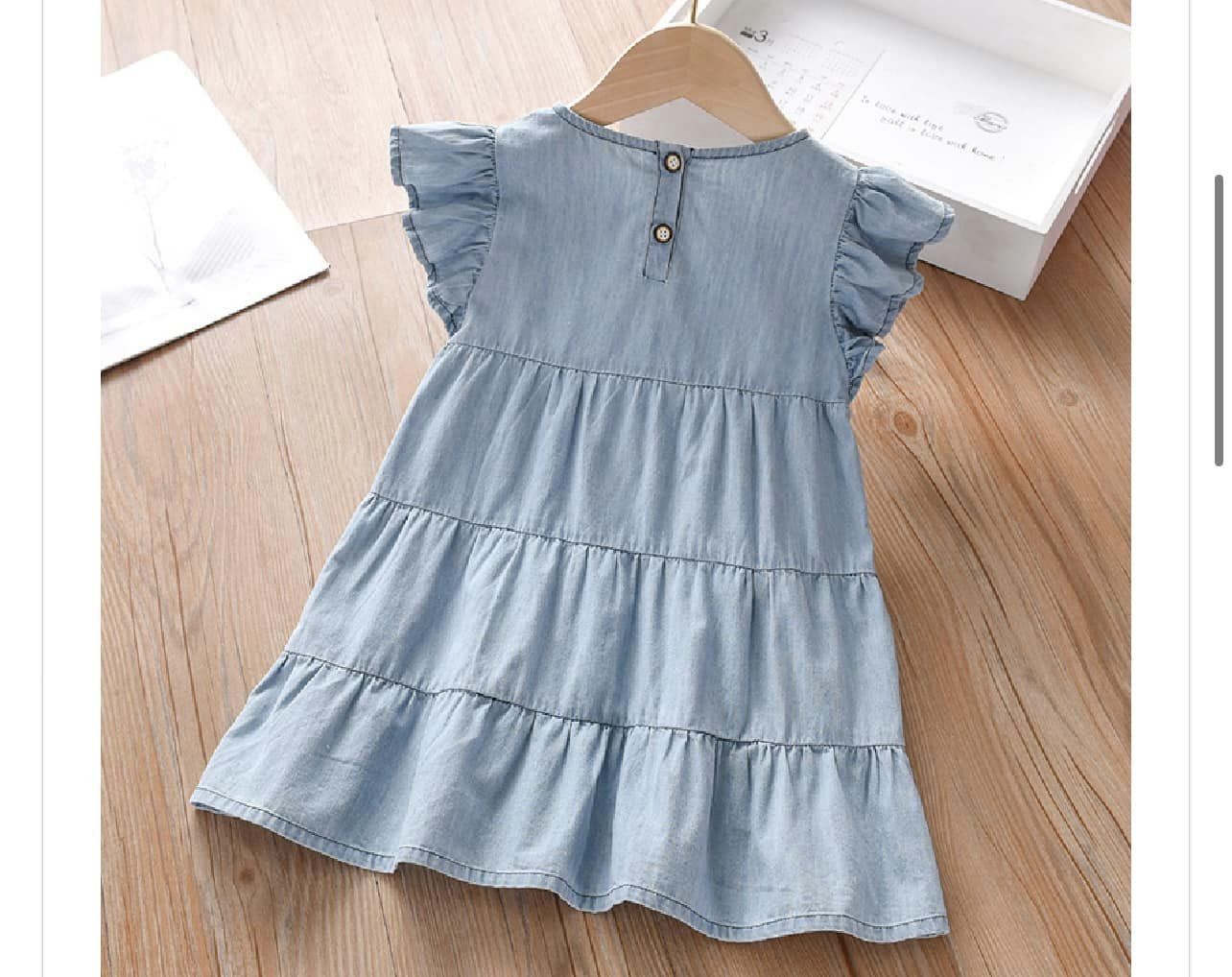 Denim Tiered Ruffle Dress