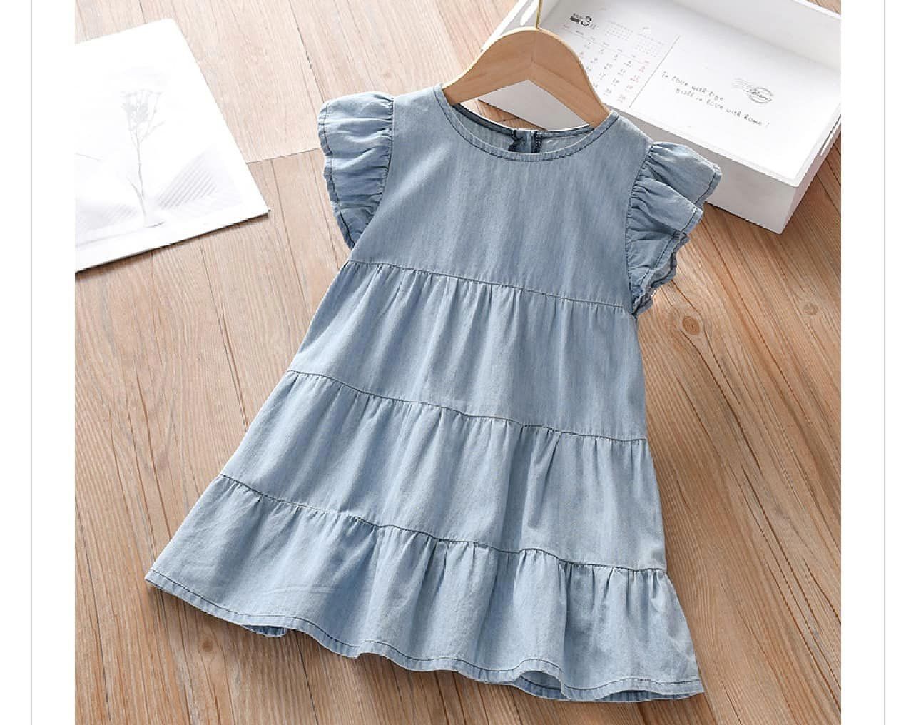 Denim Tiered Ruffle Dress