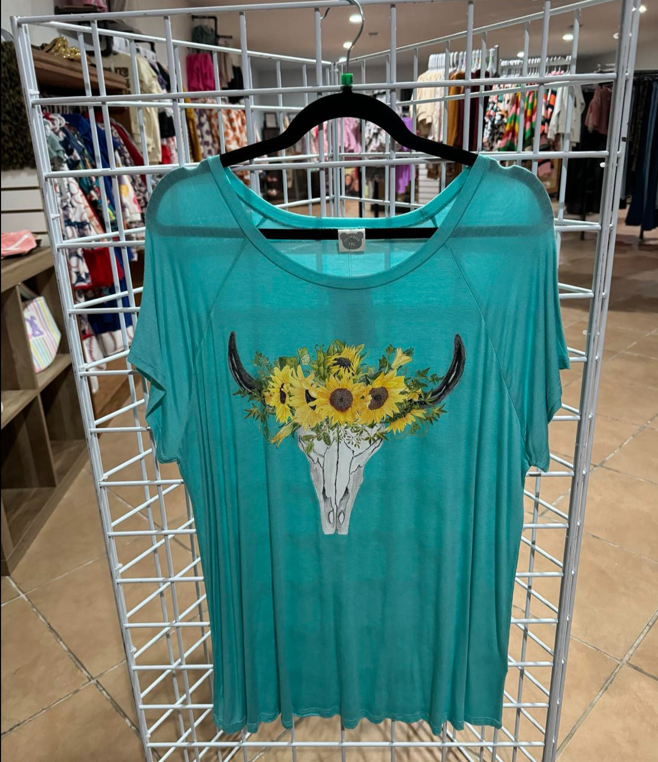 Curvy Sunflower Skull Tee