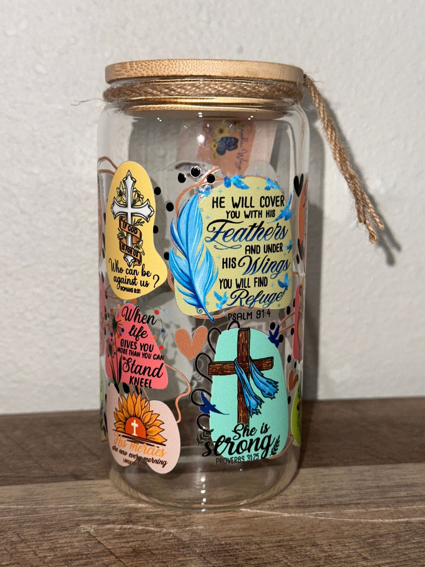 Bible Verses Glass Tumbler