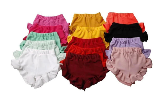 Waffle Knit Ruffle Shorts