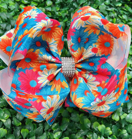 Multi-Color Summer Daisies Bow