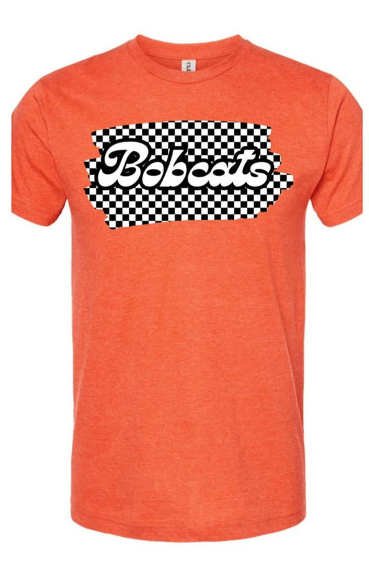 Retro Bobcats Checkered Kids Tee