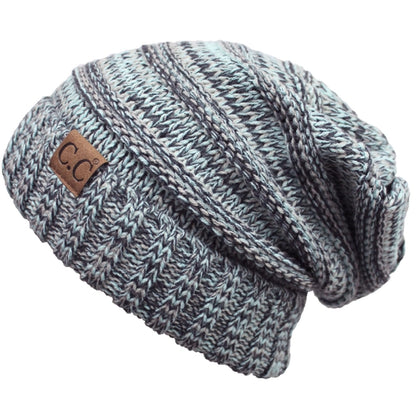 CC Tri-Color Slouchy Knit Beanie