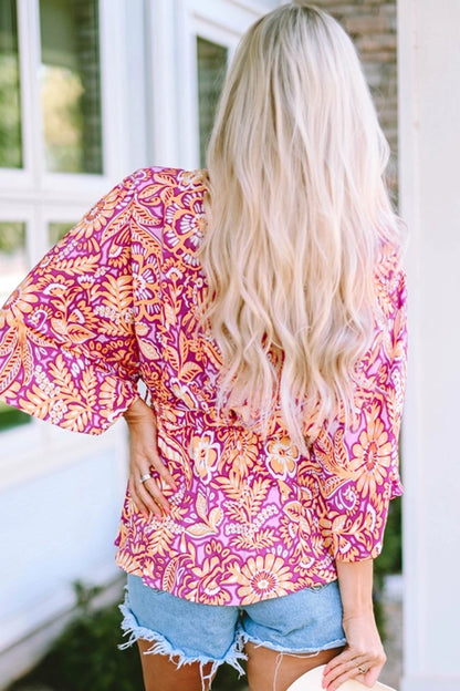 Boho Belted Surplice Blouse