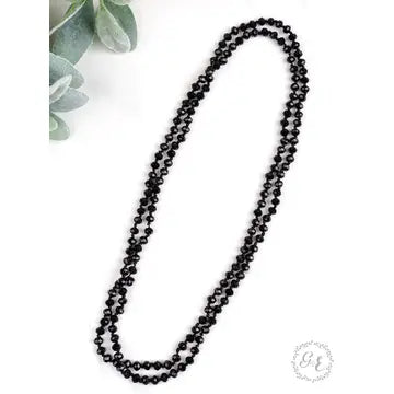 Black Beaded Wrap Necklace