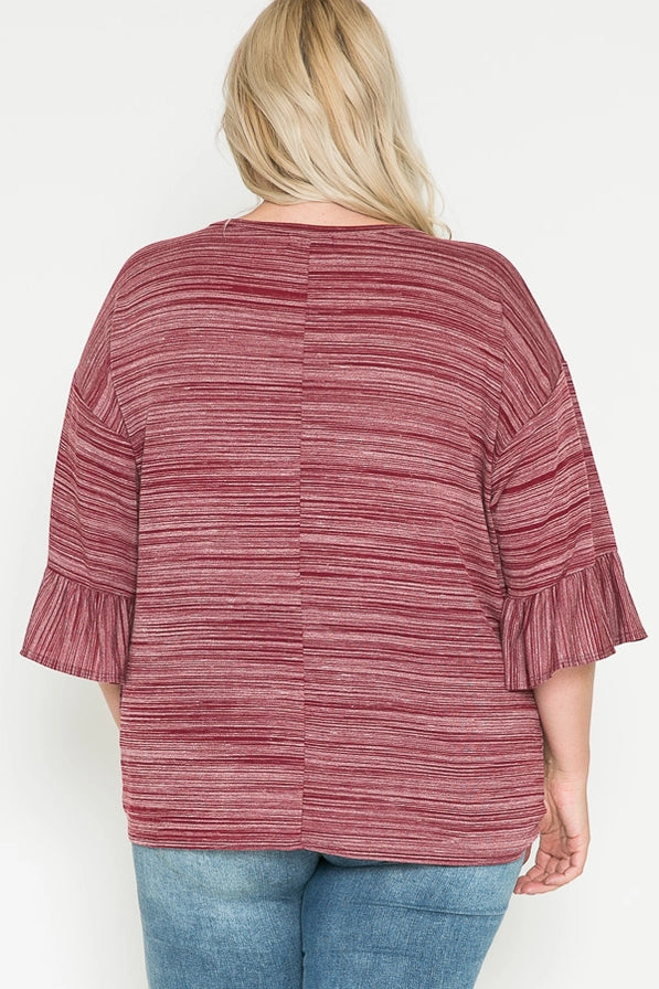 Ruffle Sleeve Knotted Top