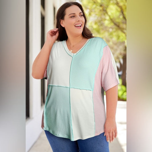 Curvy Color Block Top