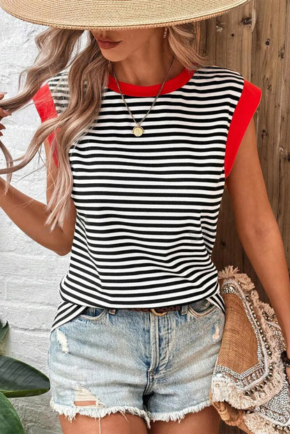 Striped Colorblock Knitted Top