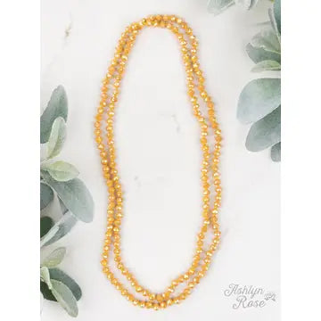 Mustard Beaded Wrap Necklace