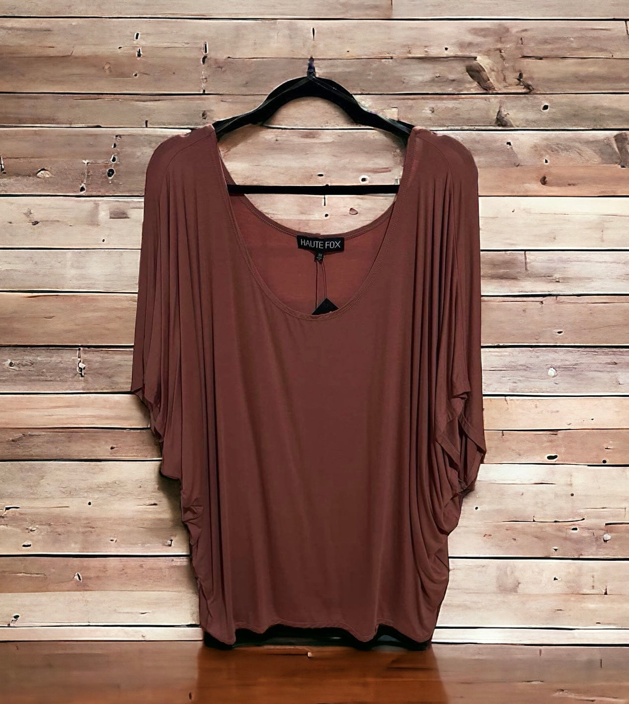 Dolman Sleeve Side Ruched Top