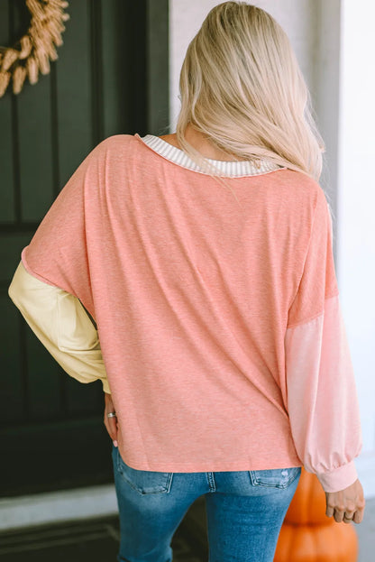 Striped Colorblock Long Sleeve Top