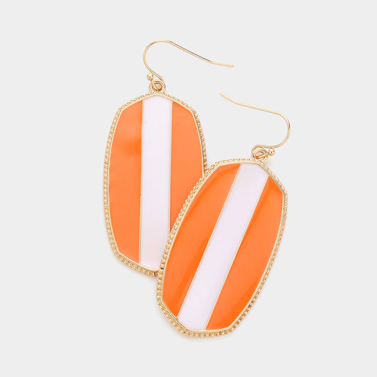 Game Day Dangle Earrings - Orange