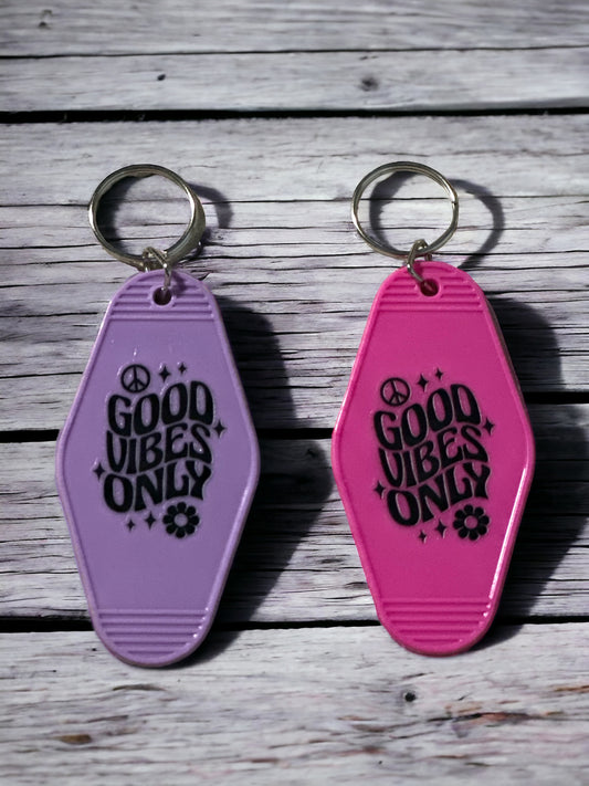 Good Vibes Only Motel Keychain