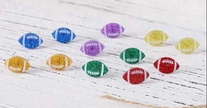 Glitter Acrylic Football Stud