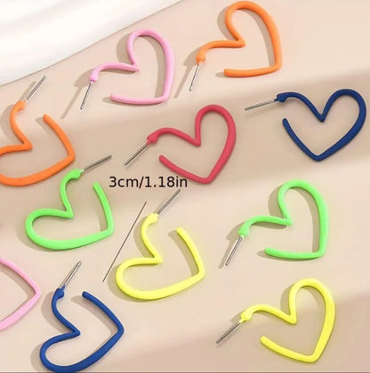 Heart Shaped Hoop Earrings