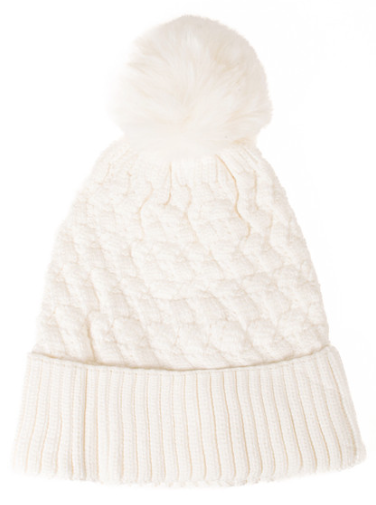 Adult Cable Knit Beanie w/ Pom