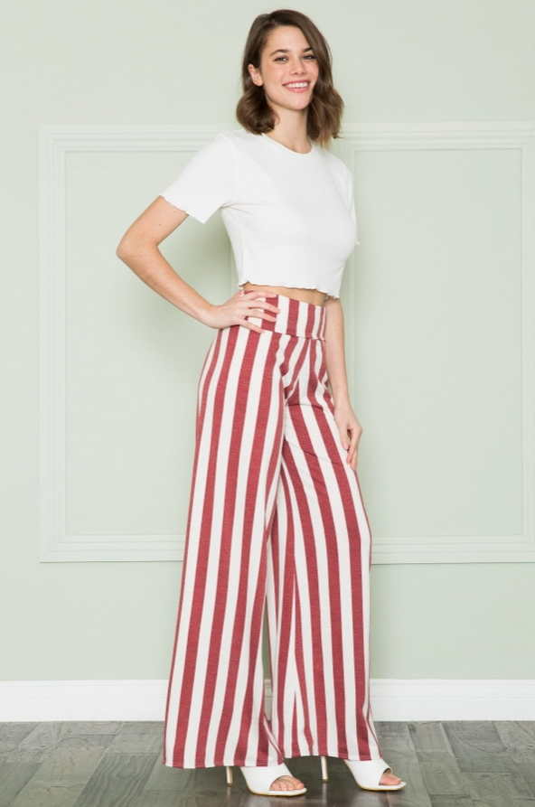 Striped High Waist Palazzo Pants