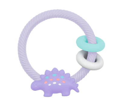 Dino Silicone Teether Rattle