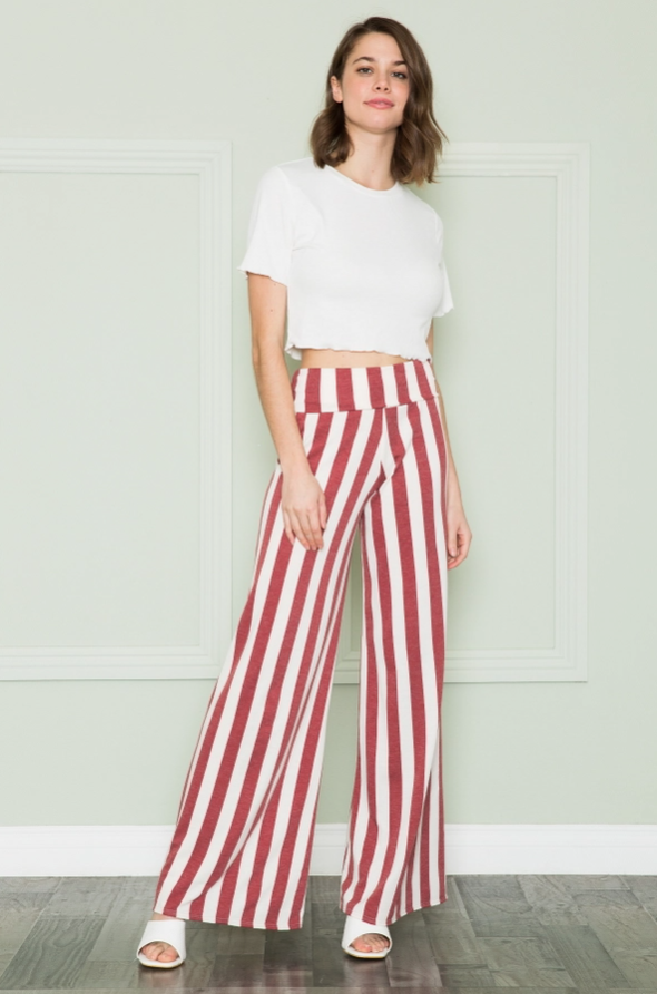 Striped High Waist Palazzo Pants