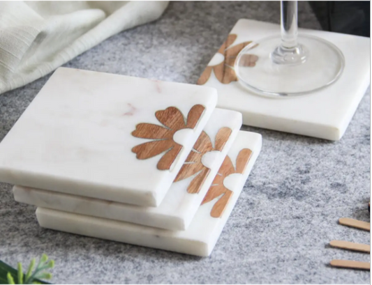 White & Gray Marble Coasters