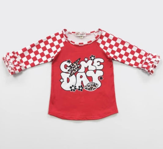 Game Day Ruffle Raglan (Red)