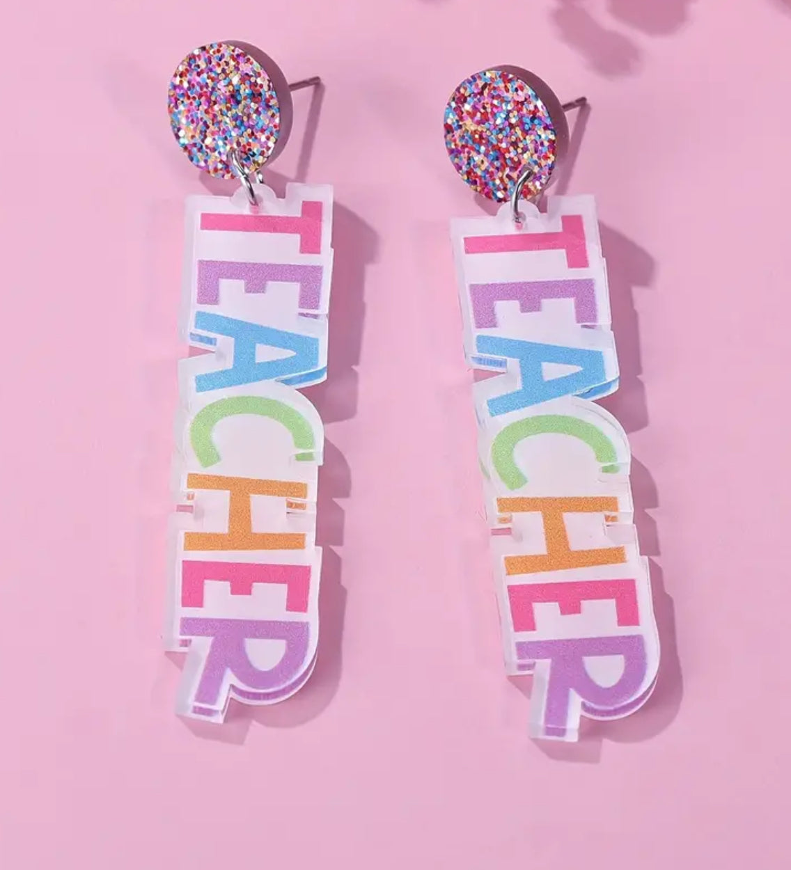 Colorful Teacher Dangle Earrings