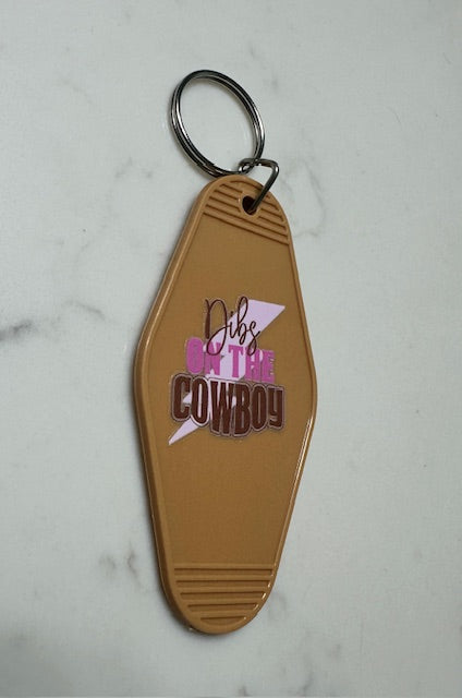 Dibs On The Cowboy Motel Keychain