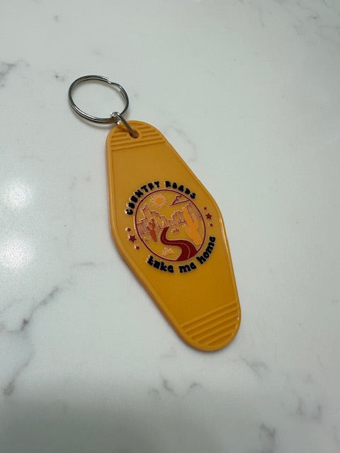 Country Roads Motel Keychain