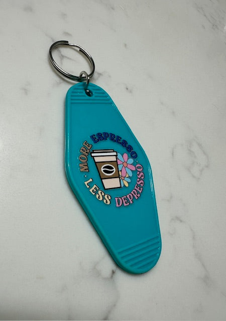 More Espresso Motel Keychain