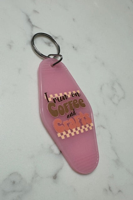 Coffee and Crafts Motel Keychain