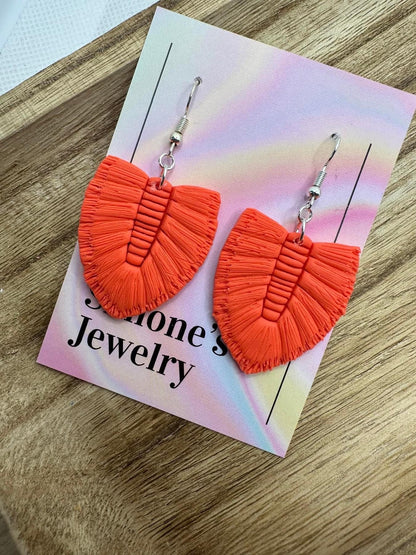 Faux Fringe Clay Earrings