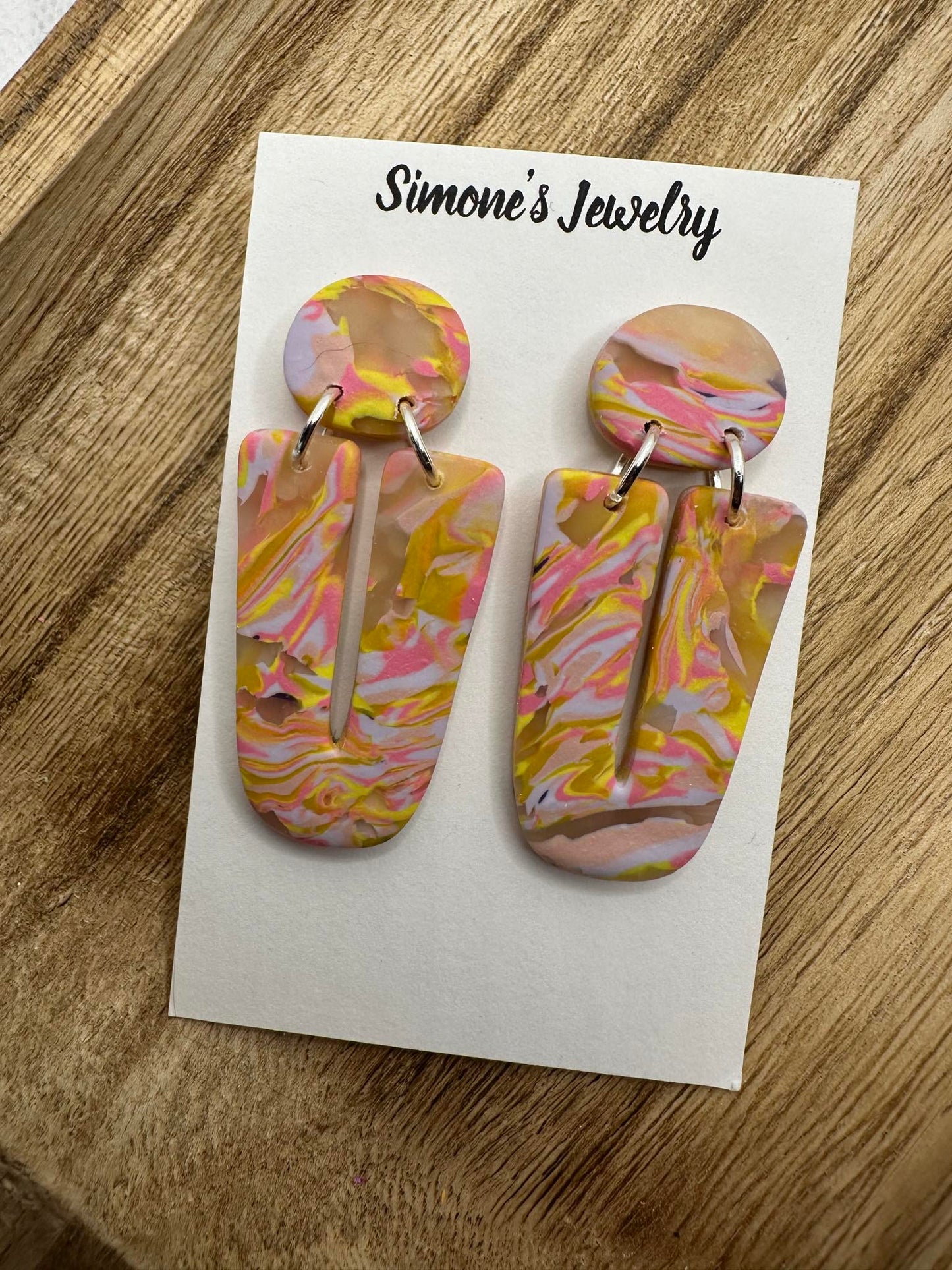 Summer Marble Arch Clay Earrings