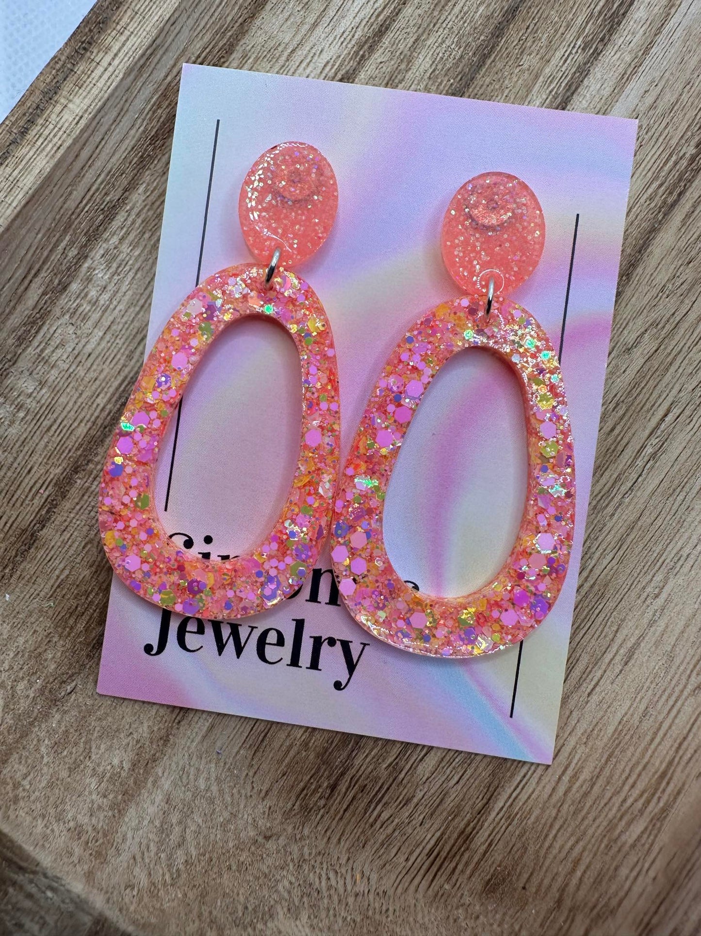 Pink Teardrop Earrings