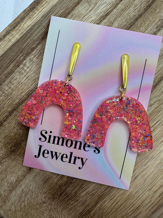 Pink Arch Earrings